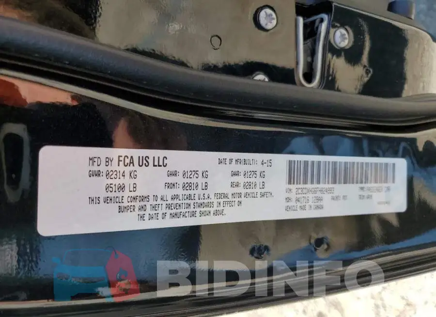 2C3CDXHG6FH824993 Photo# 12