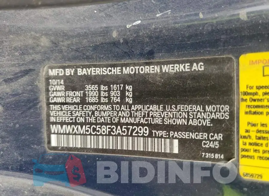 WMWXM5C58F3A57299 Photo# 12