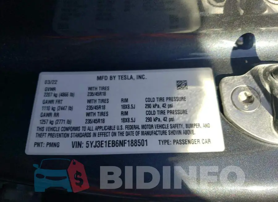 5YJ3E1EB6NF188501 Photo# 12