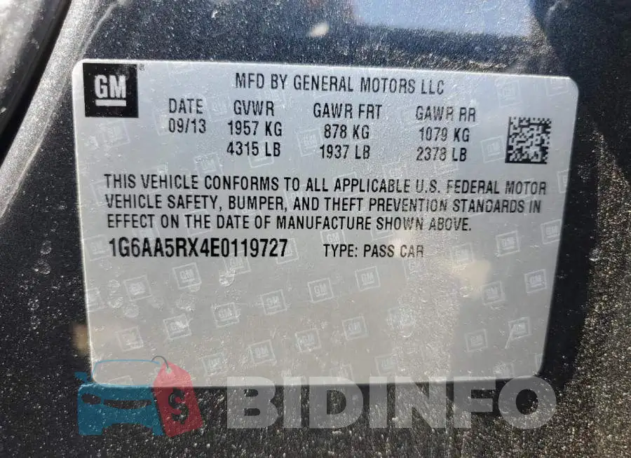 1G6AA5RX4E0119727 Photo# 12