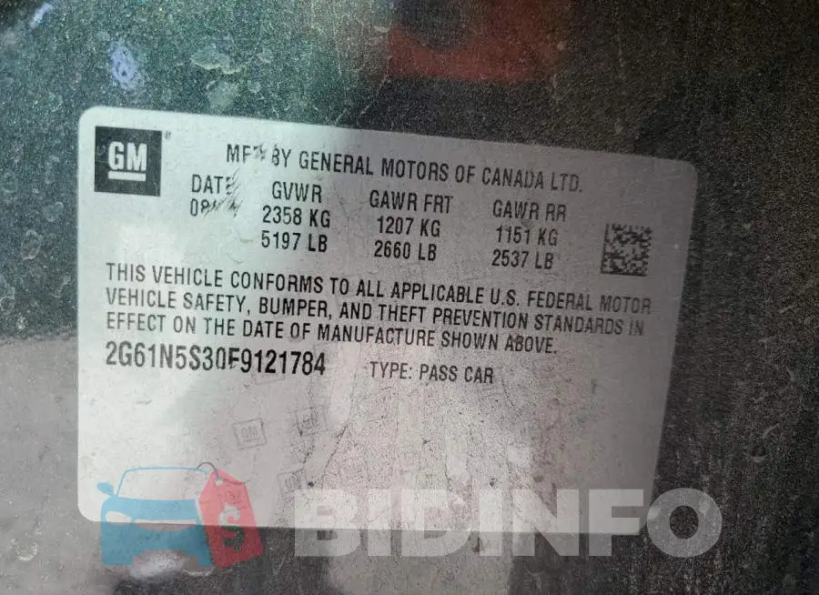 2G61N5S30F9121784 Photo# 12