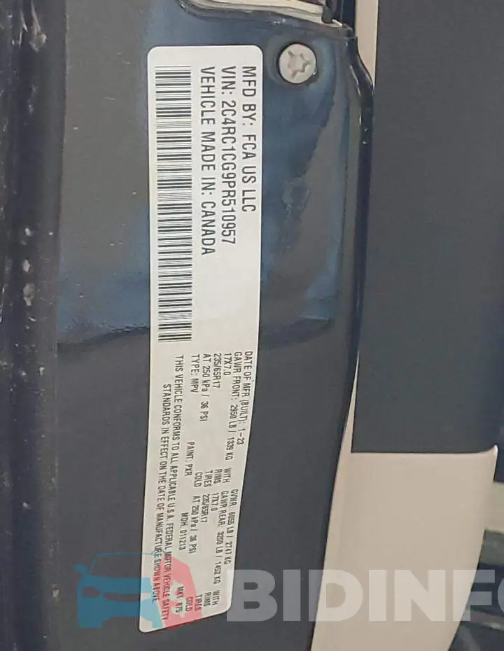 2C4RC1CG9PR510957 Photo# 13