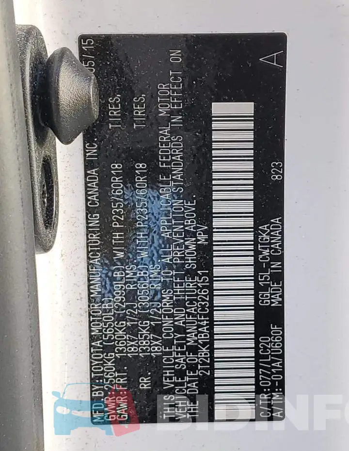 2T2BK1BA4FC326151 Photo# 13