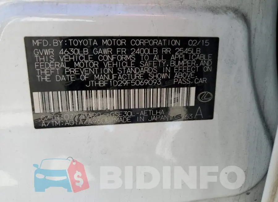 JTHBF1D29F5069093 Photo# 13