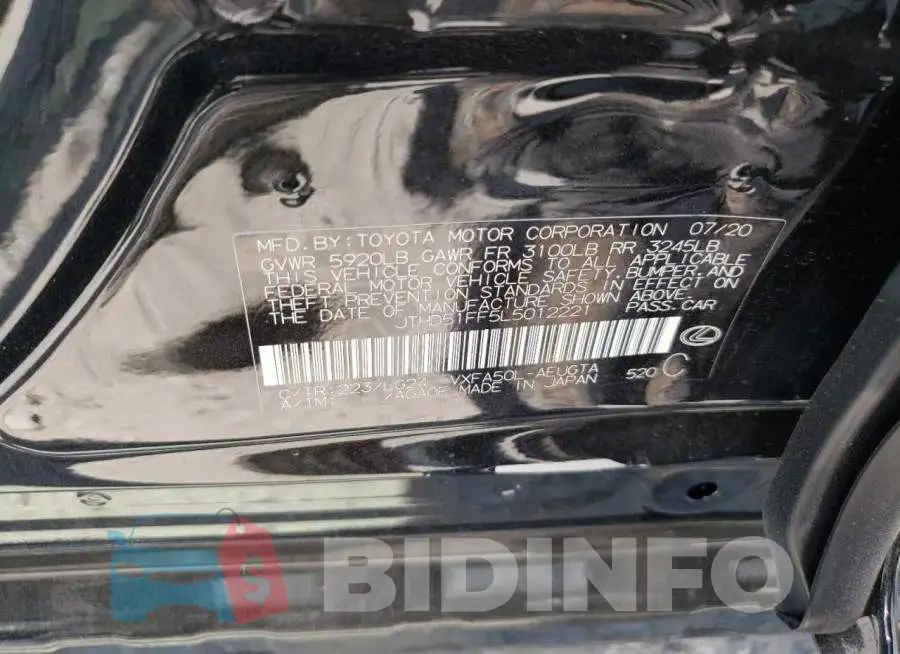 JTHD51FF5L5012221 Photo# 12
