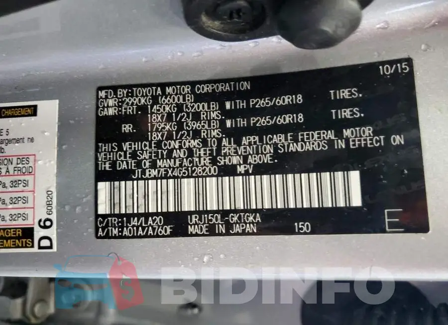 JTJBM7FX4G5128200 Photo# 13