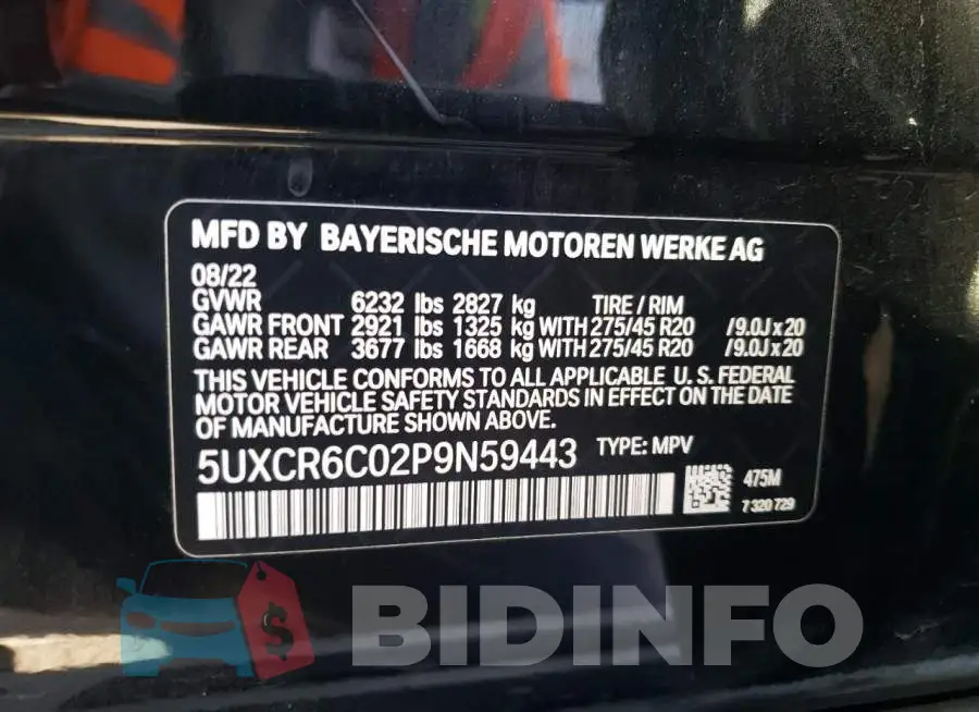 5UXCR6C02P9N59443 Photo# 12