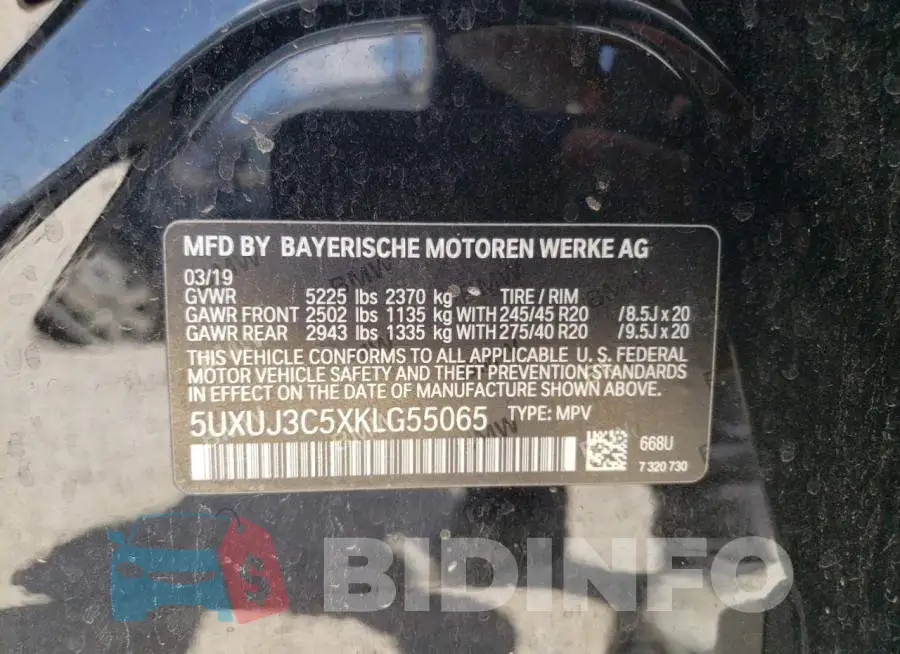 5UXUJ3C5XKLG55065 Photo# 13