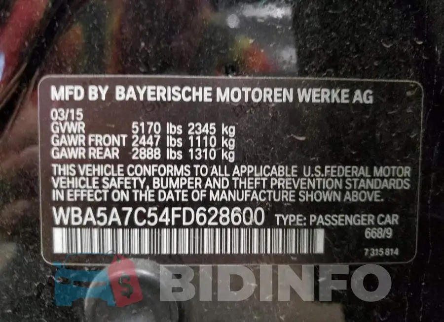 WBA5A7C54FD628600 Photo# 12