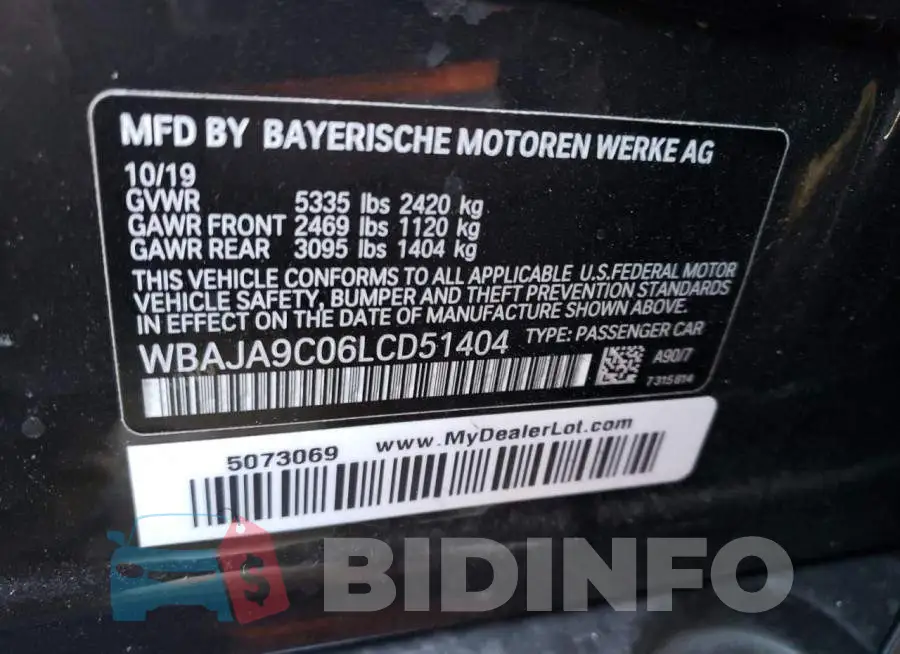 WBAJA9C06LCD51404 Photo# 12