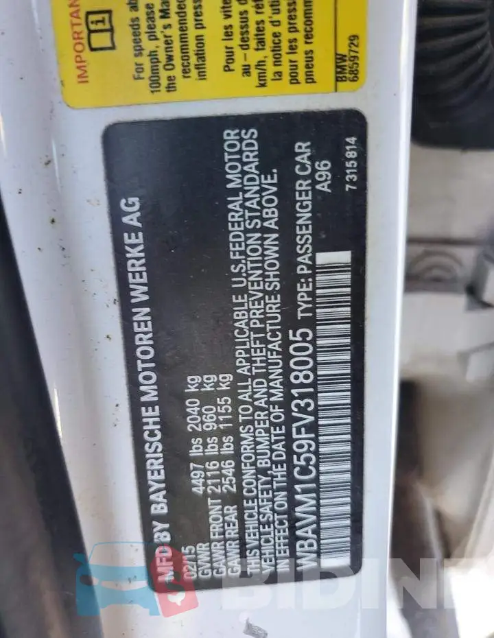WBAVM1C59FV318005 Photo# 13