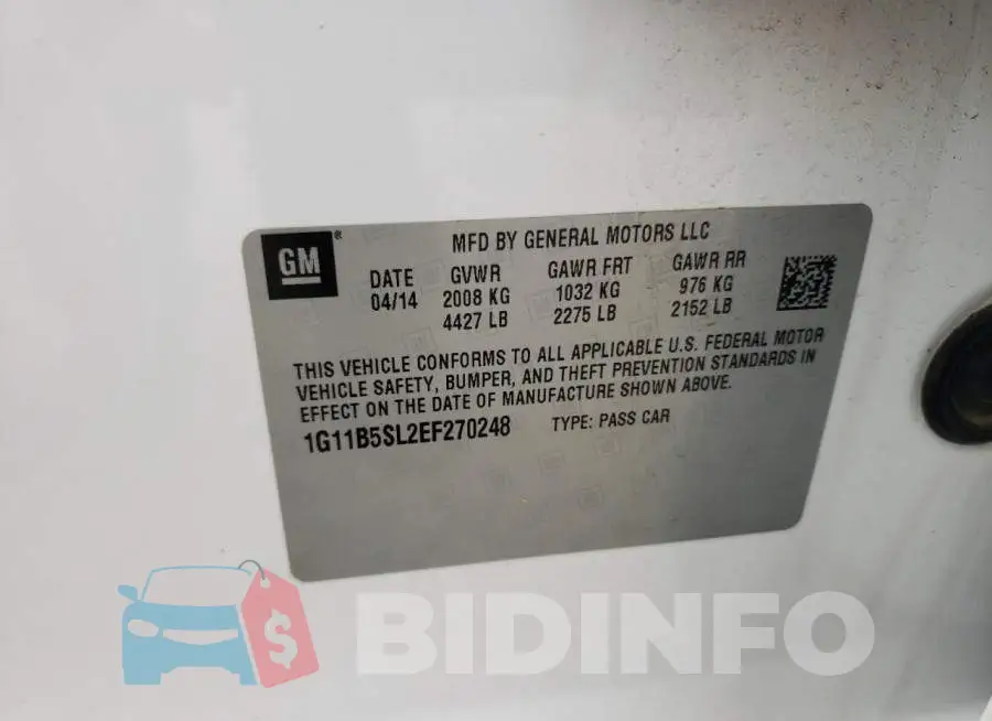 1G11B5SL2EF270248 Photo# 12