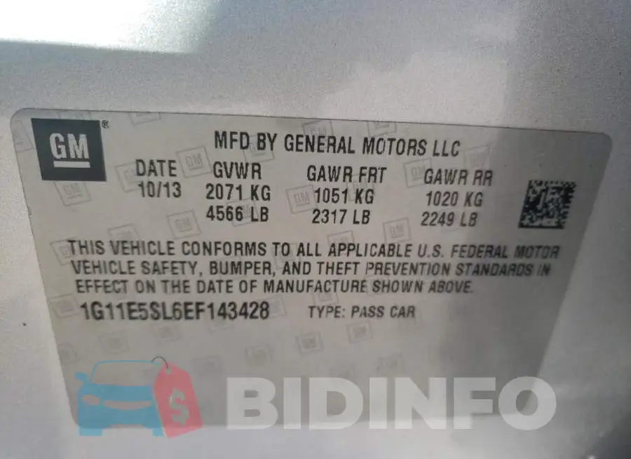 1G11E5SL6EF143428 Photo# 12