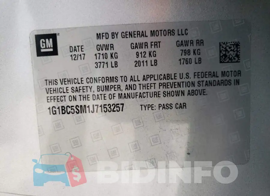 1G1BC5SM1J7153257 Photo# 12