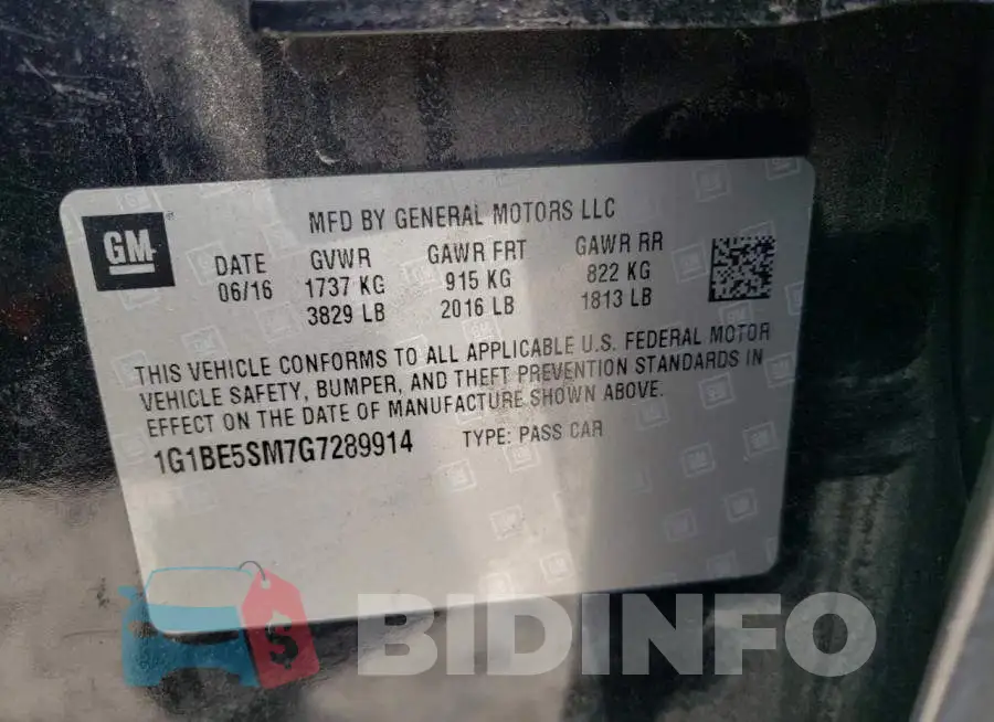 1G1BE5SM7G7289914 Photo# 13