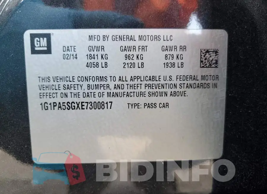 1G1PA5SGXE7300817 Photo# 12