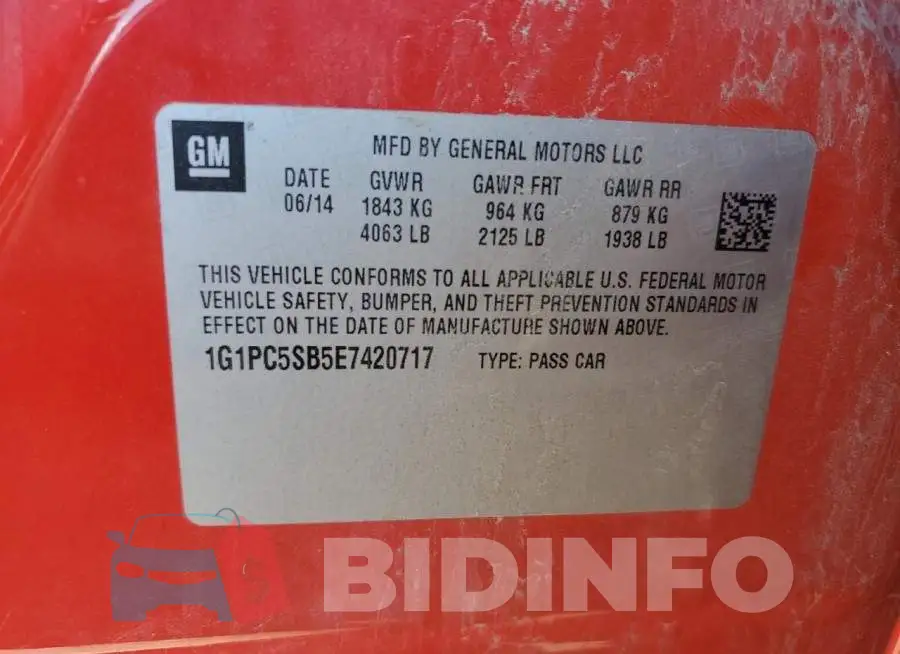 1G1PC5SB5E7420717 Photo# 13