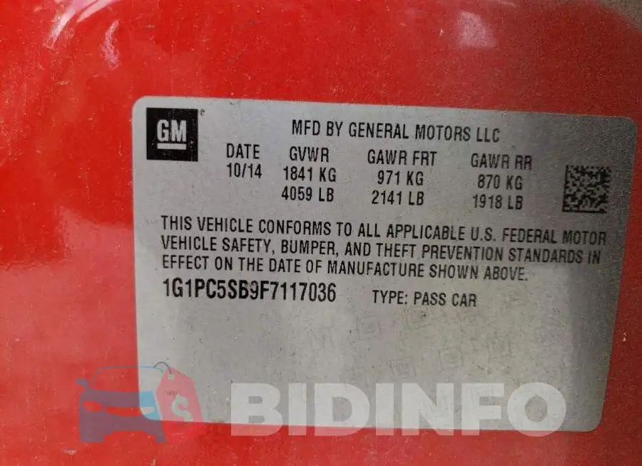 1G1PC5SB9F7117036 Photo# 12