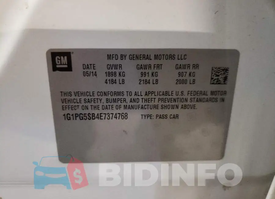 1G1PG5SB4E7374768 Photo# 13