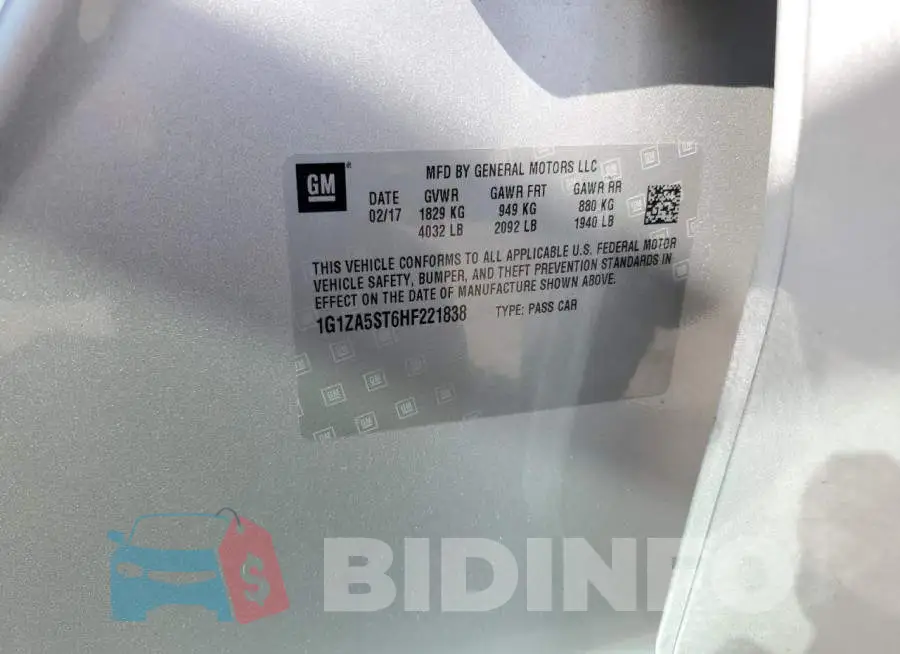 1G1ZA5ST6HF221838 Photo# 12