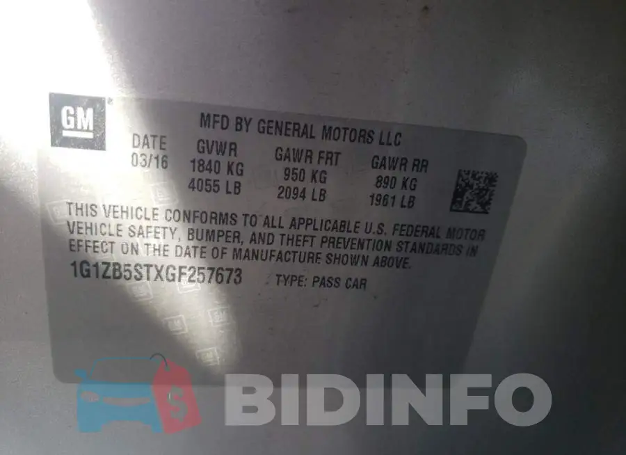 1G1ZB5STXGF257673 Photo# 12