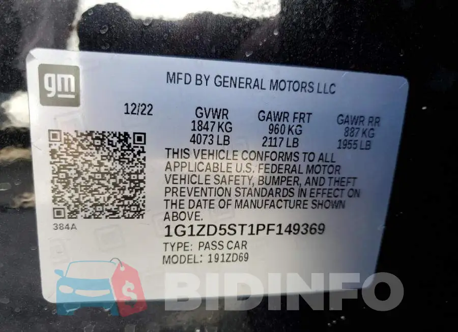 1G1ZD5ST1PF149369 Photo# 12