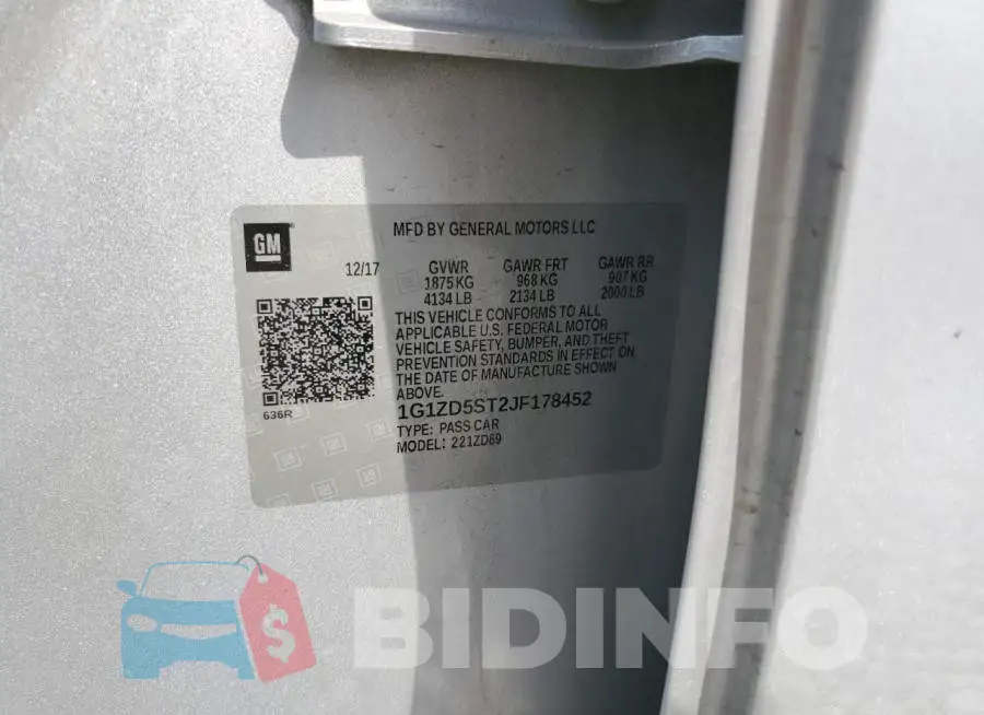 1G1ZD5ST2JF178452 Photo# 13