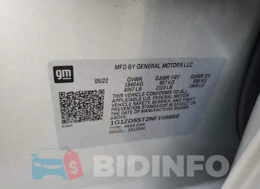 1G1ZD5ST2NF159888 Photo# 12