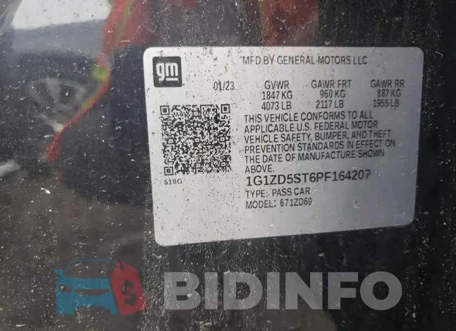 1G1ZD5ST6PF164207 Photo# 13