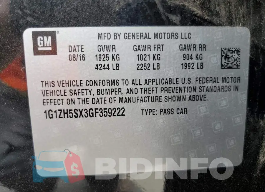 1G1ZH5SX3GF359222 Photo# 12