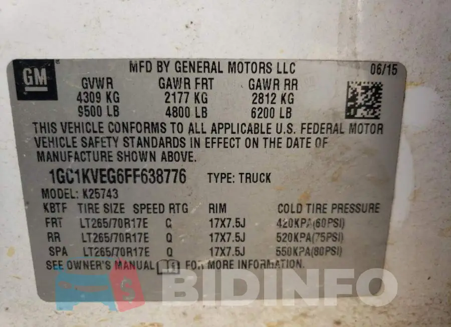 1GC1KVEG6FF638776 Photo# 12