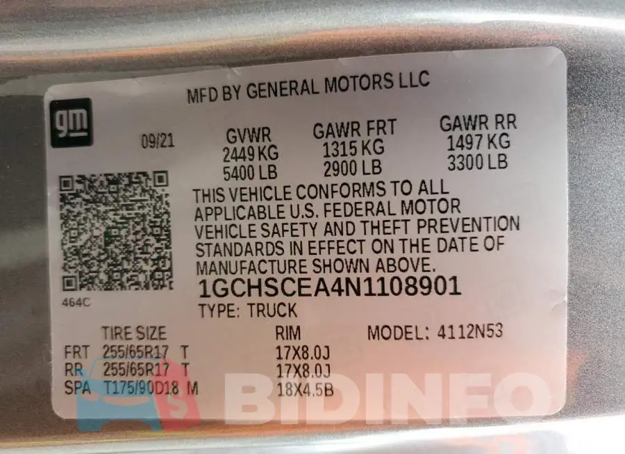 1GCHSCEA4N1108901 Photo# 12