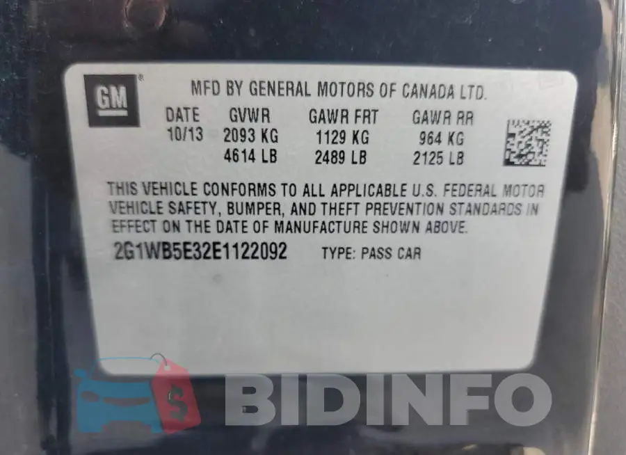 2G1WB5E32E1122092 Photo# 12