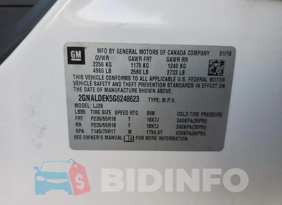 2GNALDEK5G6248623 Photo# 12