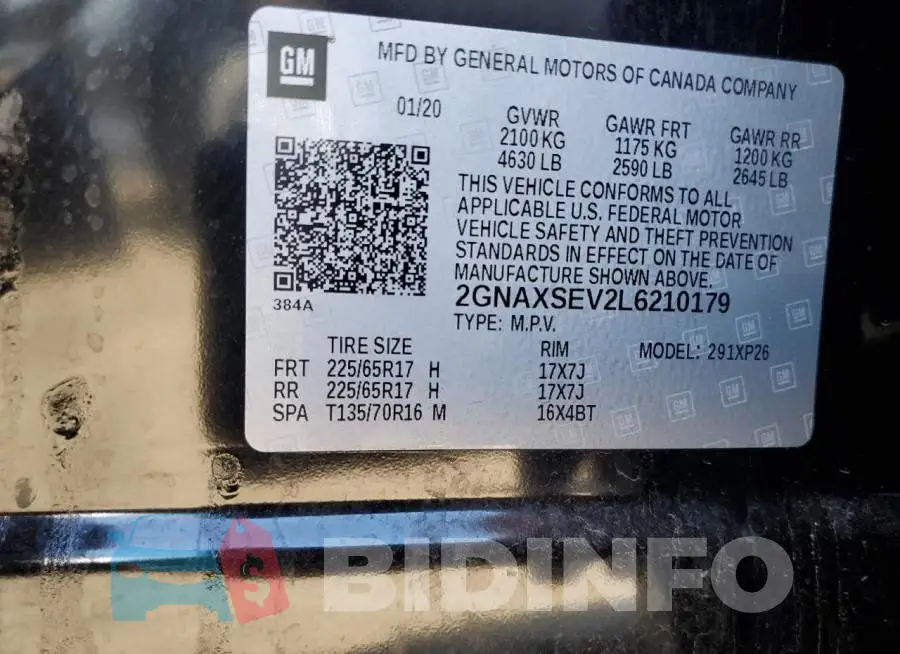 2GNAXSEV2L6210179 Photo# 13
