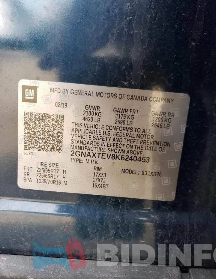 2GNAXTEV8K6240453 Photo# 13