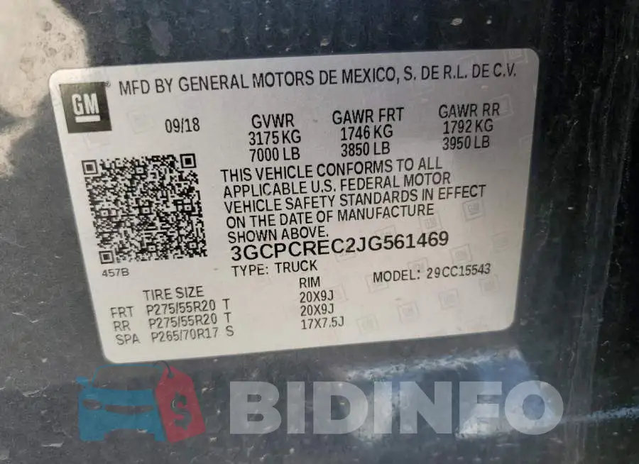 3GCPCREC2JG561469 Photo# 12