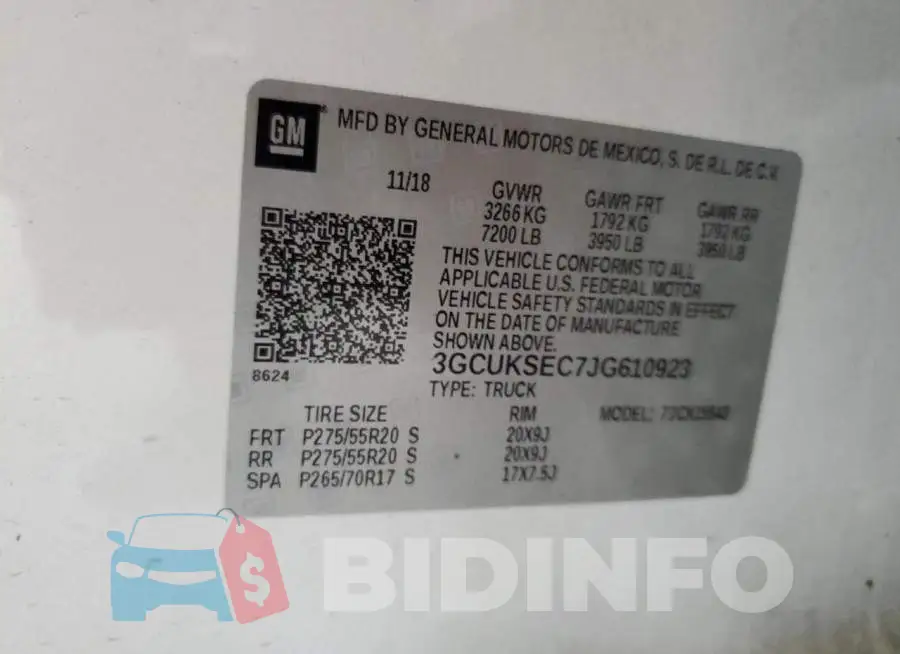 3GCUKSEC7JG610923 Photo# 12