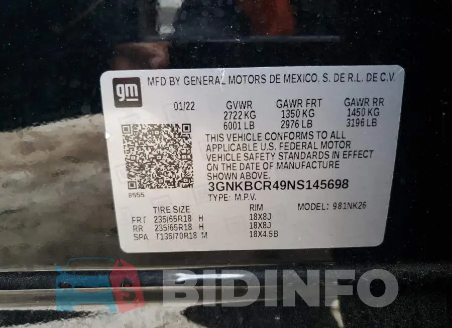 3GNKBCR49NS145698 Photo# 12