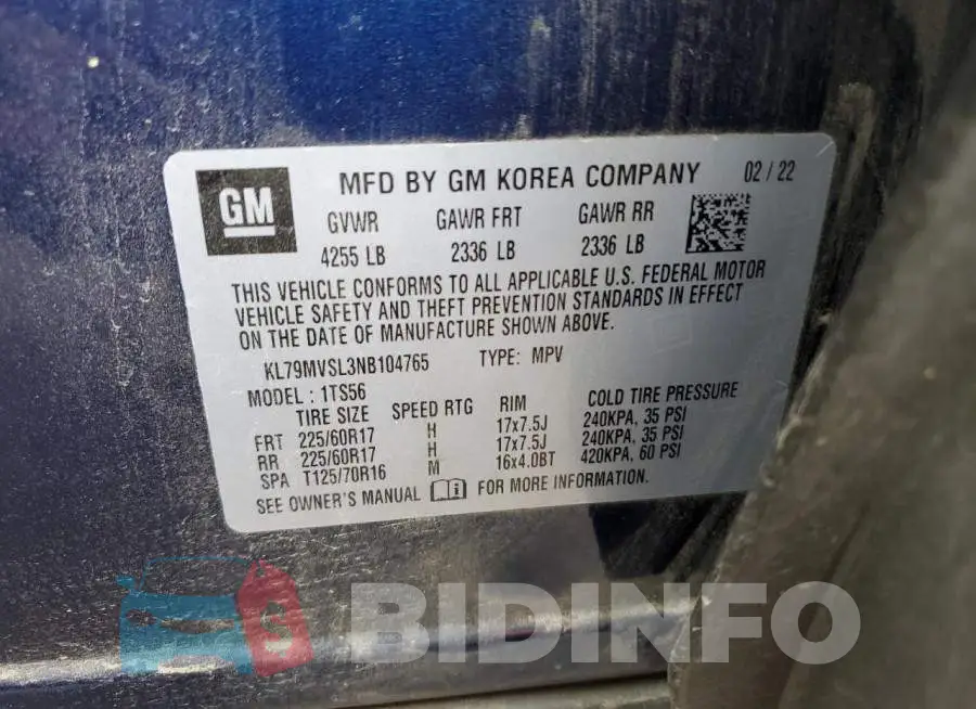 KL79MVSL3NB104765 Photo# 12