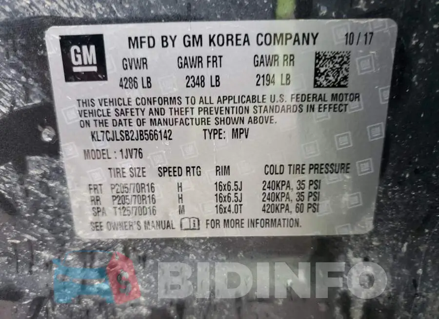 KL7CJLSB2JB566142 Photo# 14