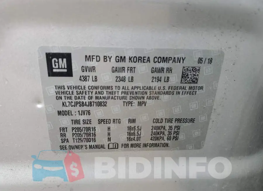KL7CJPSB4JB710832 Photo# 13