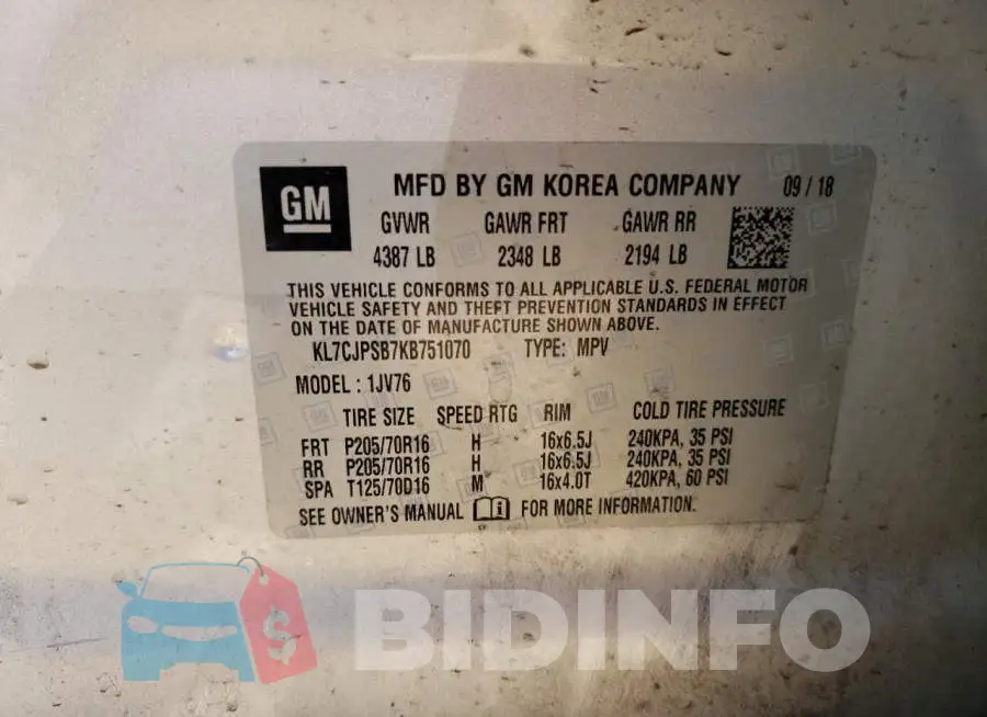 KL7CJPSB7KB751070 Photo# 12