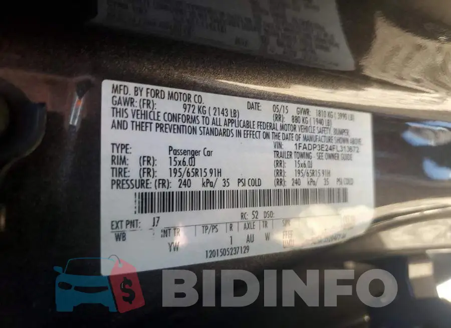 1FADP3E24FL313672 Photo# 12