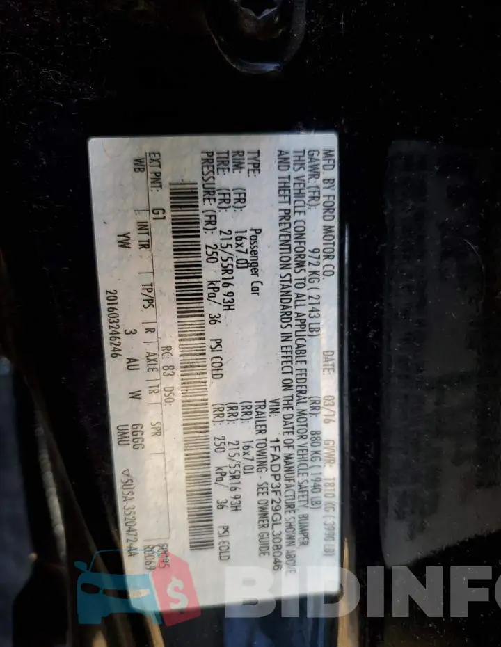 1FADP3F29GL308046 Photo# 12