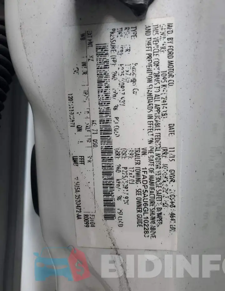 1FADP5AU6GL102283 Photo# 13