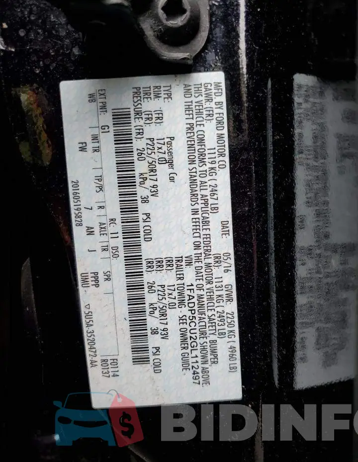 1FADP5CU2GL112497 Photo# 12