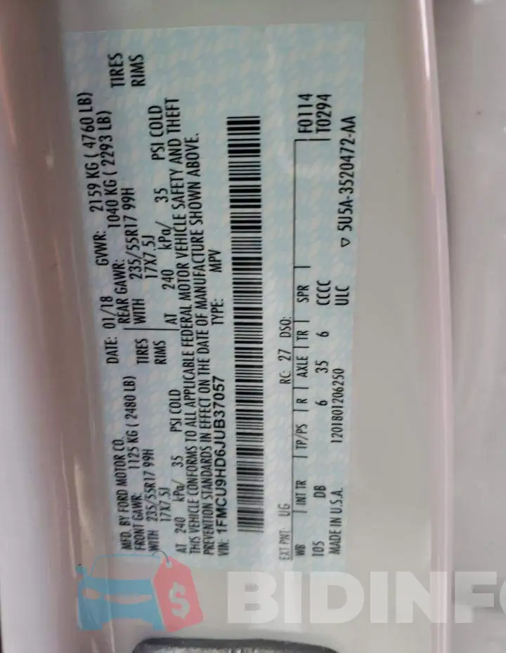 1FMCU9HD6JUB37057 Photo# 13