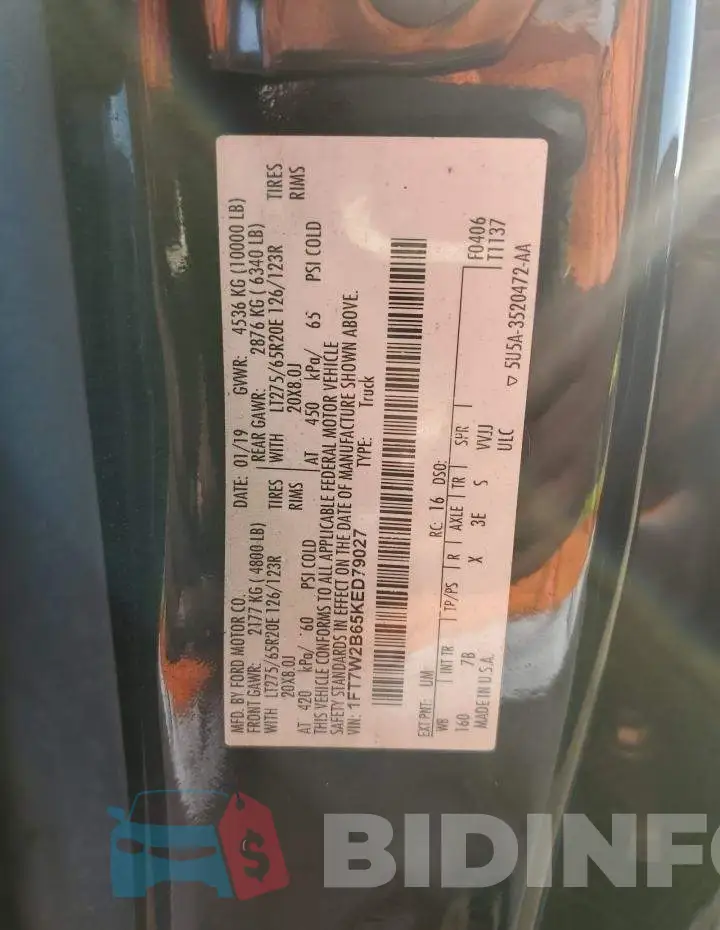 1FT7W2B65KED79027 Photo# 12