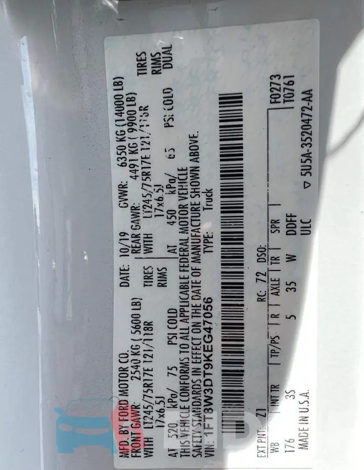 1FT8W3DT9KEG47056 Photo# 10